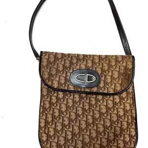 Dior Brown Trotter Monogram Shoulder Bag - CD Logo